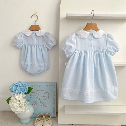 Summer Girls Plaid Pattern Color Patchwork Onesies and Dress – Princess Sister Matching Set, MyKids-USA®, Baby & Children's Outfits, MyKids-USA -  -  -  -  -  -  - .