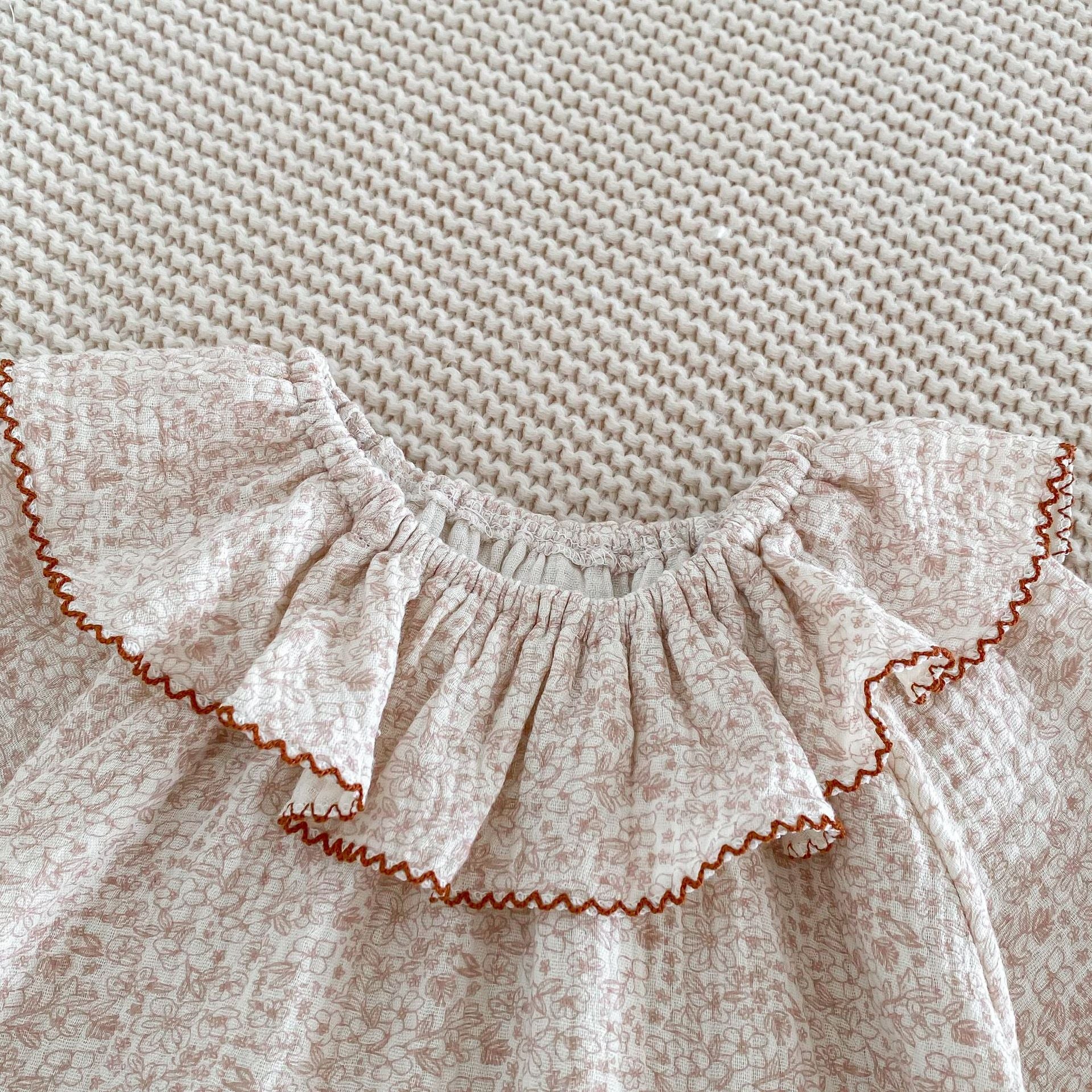 Autumn Arrival Baby Girls Long Sleeves Floral Pattern Rompers with Ruffle Collar, MyKids-USA®, Baby One-Pieces, MyKids-USA -  -  -  -  -  -  - 