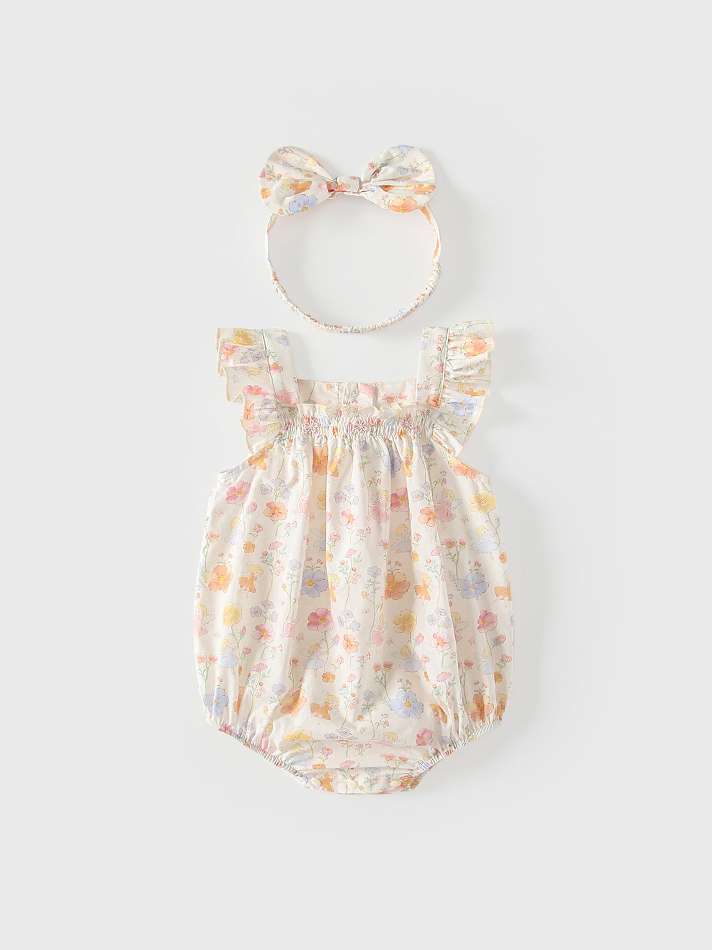 Summer Arrival Baby Girls Sleeveless Floral Pattern Bodysuits