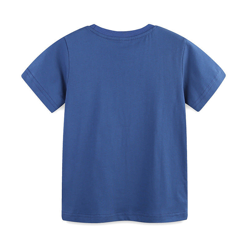 Summer Boys’ Engineering Car Cartoon Pattern T-shirt in European and American Style, MyKids-USA®, Baby & Toddler Tops, MyKids-USA -  -  -  -  -  -  - 