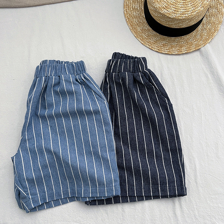 Baby Unisex Striped Pattern Loose Summer Pants