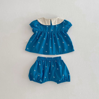 Summer Hot Selling Baby Kids Girls Short Sleeves Vintage Floral Pattern Top and Bloomers Clothing Set, MyKids-USA®, Baby & Toddler Outfits, MyKids-USA -  -  -  -  -  -  - .