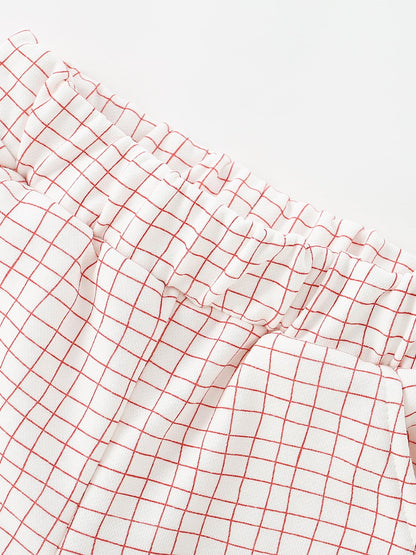 MyKids-USA® Arrival Autumn Plaid and Cartoon Pattern Pants for Girls