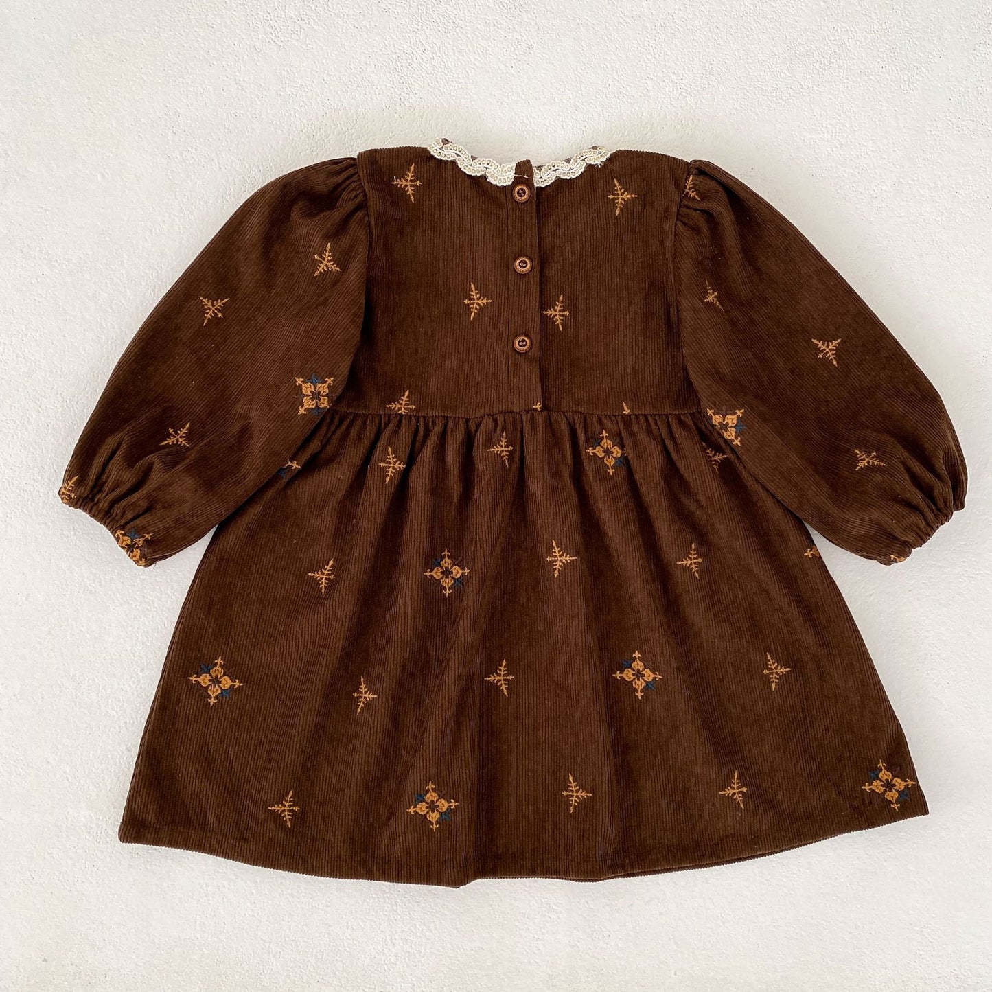 MyKids-USA® Autumn Embroidery Pattern Baby Kids Girls Princess Long Sleeves Dress