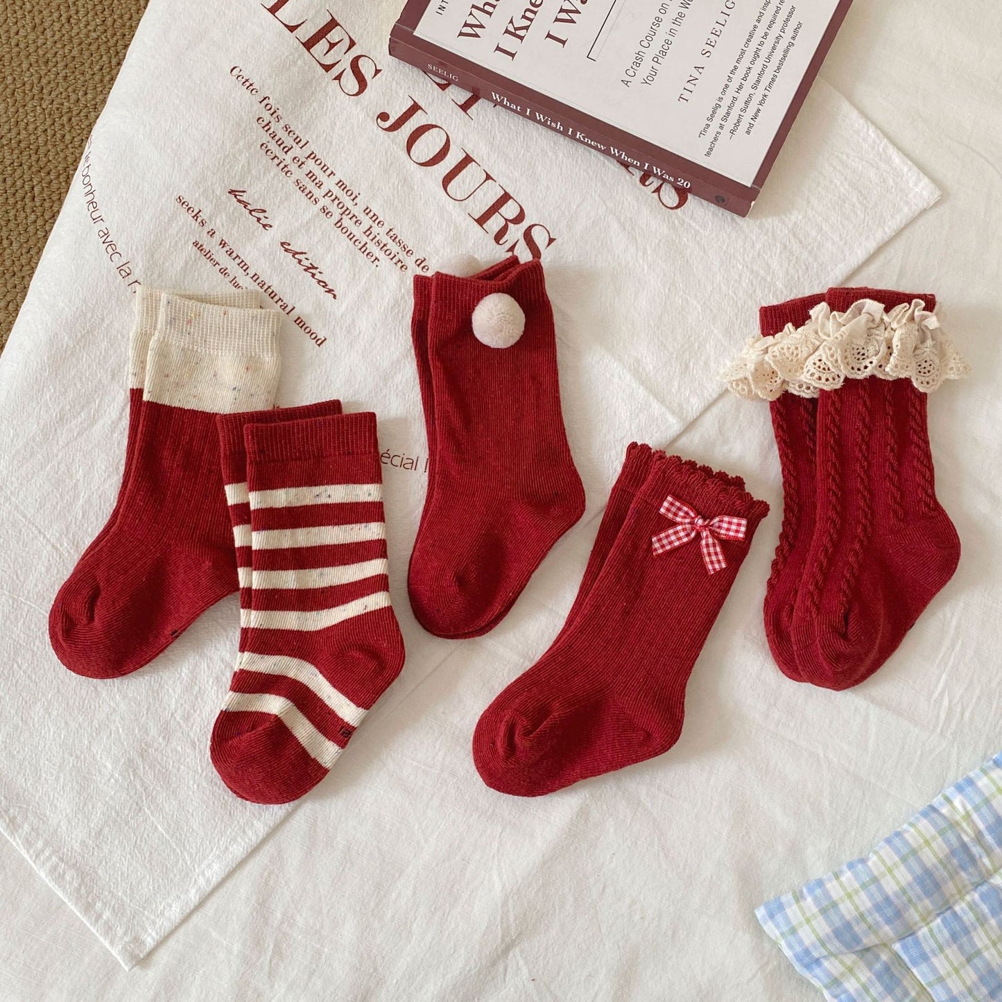 Autumn and Winter Baby Girls Breathable Simple Red Socks, MyKids-USA®, Baby & Toddler Socks & Tights, MyKids-USA -  -  -  -  -  -  - .