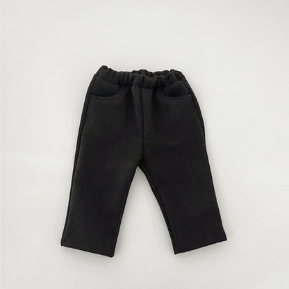 Baby Boy And Girl Solid Color Winter and Autumn Casual Thick Pants, MyKids-USA®, Trousers, MyKids-USA - Size/Age - 73 (6-9M) - Color - Black -  -  - TR2512251126-B.