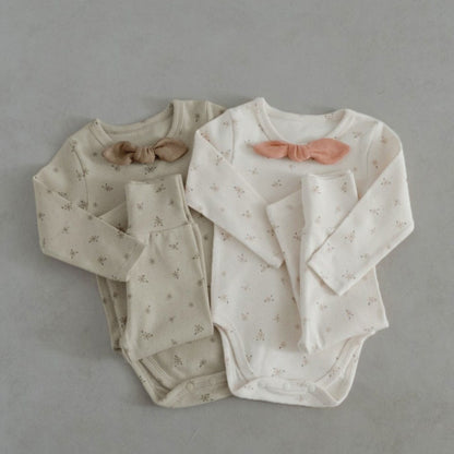 MyKids-USA® Spring and Autumn Baby Kids Girls Long Sleeves Floral Onesies and Pants Clothing Set
