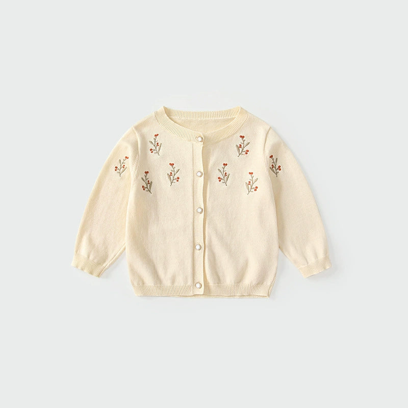 Arrival Autumn Baby Kids Girls Flowers Embroidered Pattern Long Sleeves Cardigan, MyKids-USA®, Cardigans, MyKids-USA -  -  -  -  -  -  - 