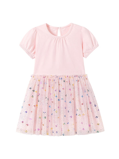 Summer Arrival Dots and Cherry Pattern Short Sleeves Crew Neck Dress for Stylish Girls, MyKids-USA®, Baby & Children's Dresses, MyKids-USA -  -  -  -  -  -  - .