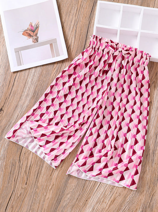 Summer Baby Girls Breathable Thin Abstract Pattern Cheap Pants
