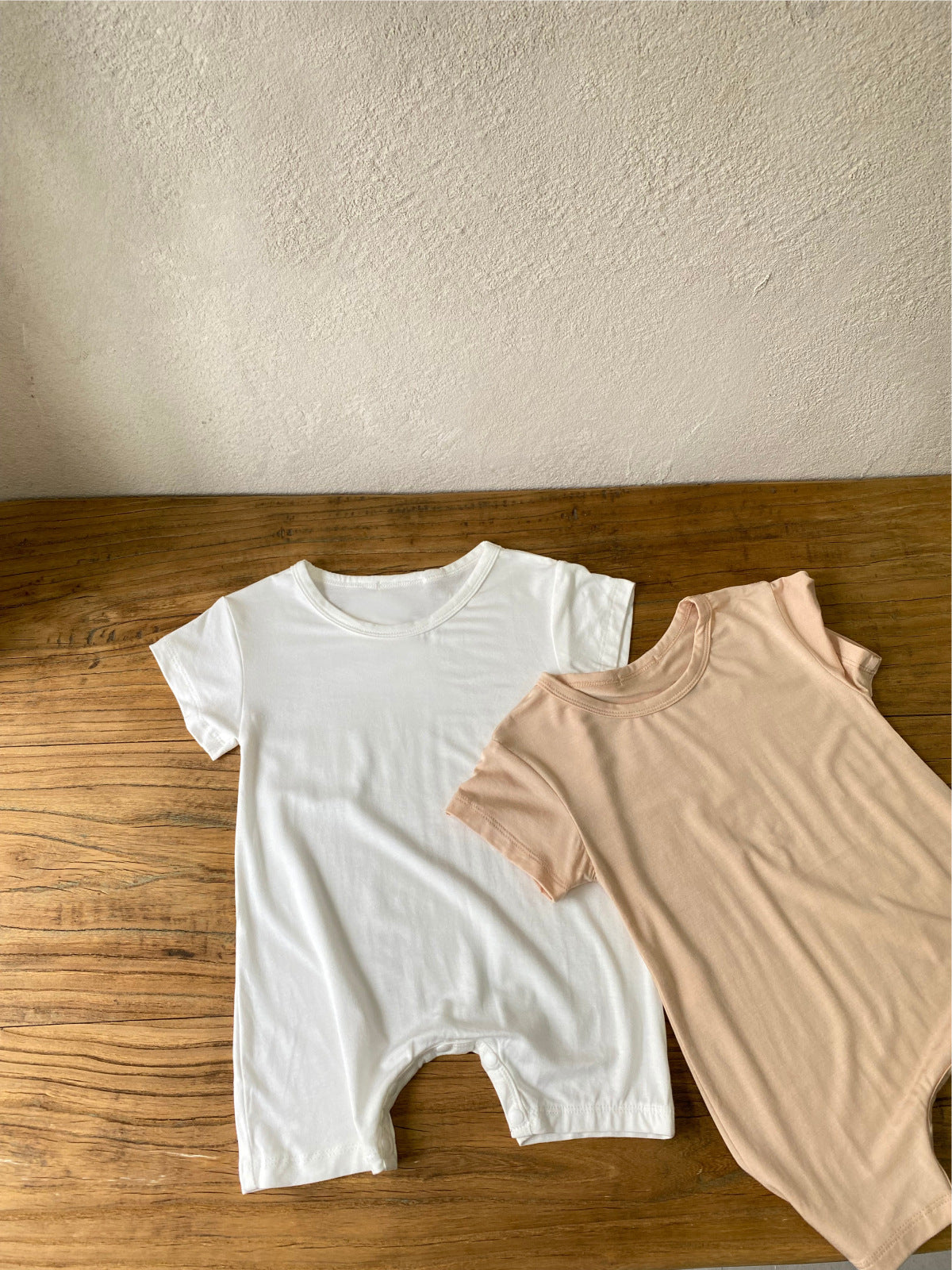 Hot Selling Summer Baby Kids Short Sleeves Solid Color Rompers