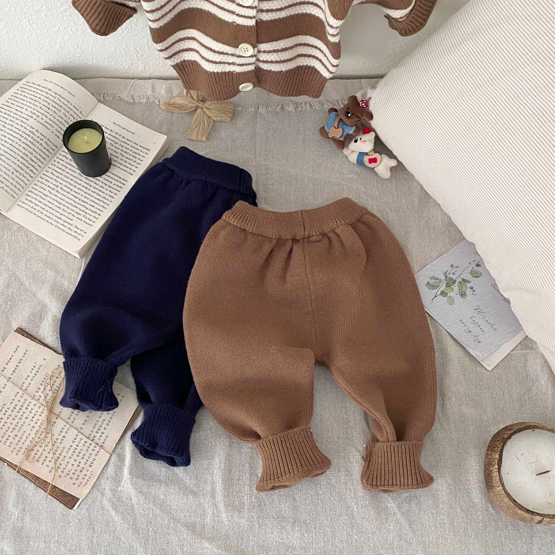 Winter and Autumn Baby Kids Unisex Striped Long Sleeves Cardigan and Pants Knitted Clothing Set, MyKids-USA®, Baby & Toddler Outfits, MyKids-USA -  -  -  -  -  -  - 