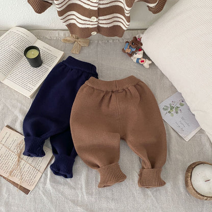 Winter and Autumn Baby Kids Unisex Striped Long Sleeves Cardigan and Pants Knitted Clothing Set, MyKids-USA®, Baby & Toddler Outfits, MyKids-USA -  -  -  -  -  -  - 