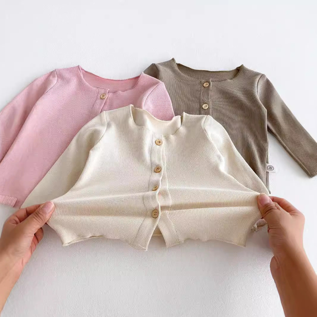 Arrival Spring Baby Kids Girls Solid Color Single Breasted Knitted Shirt, MyKids-USA®, Shirts, MyKids-USA -  -  -  -  -  -  - .
