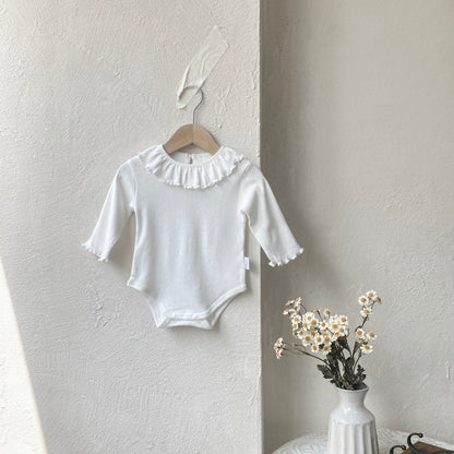 Autumn Arrival Baby Girls Long Sleeves Hollow-out Pattern Bodysuit