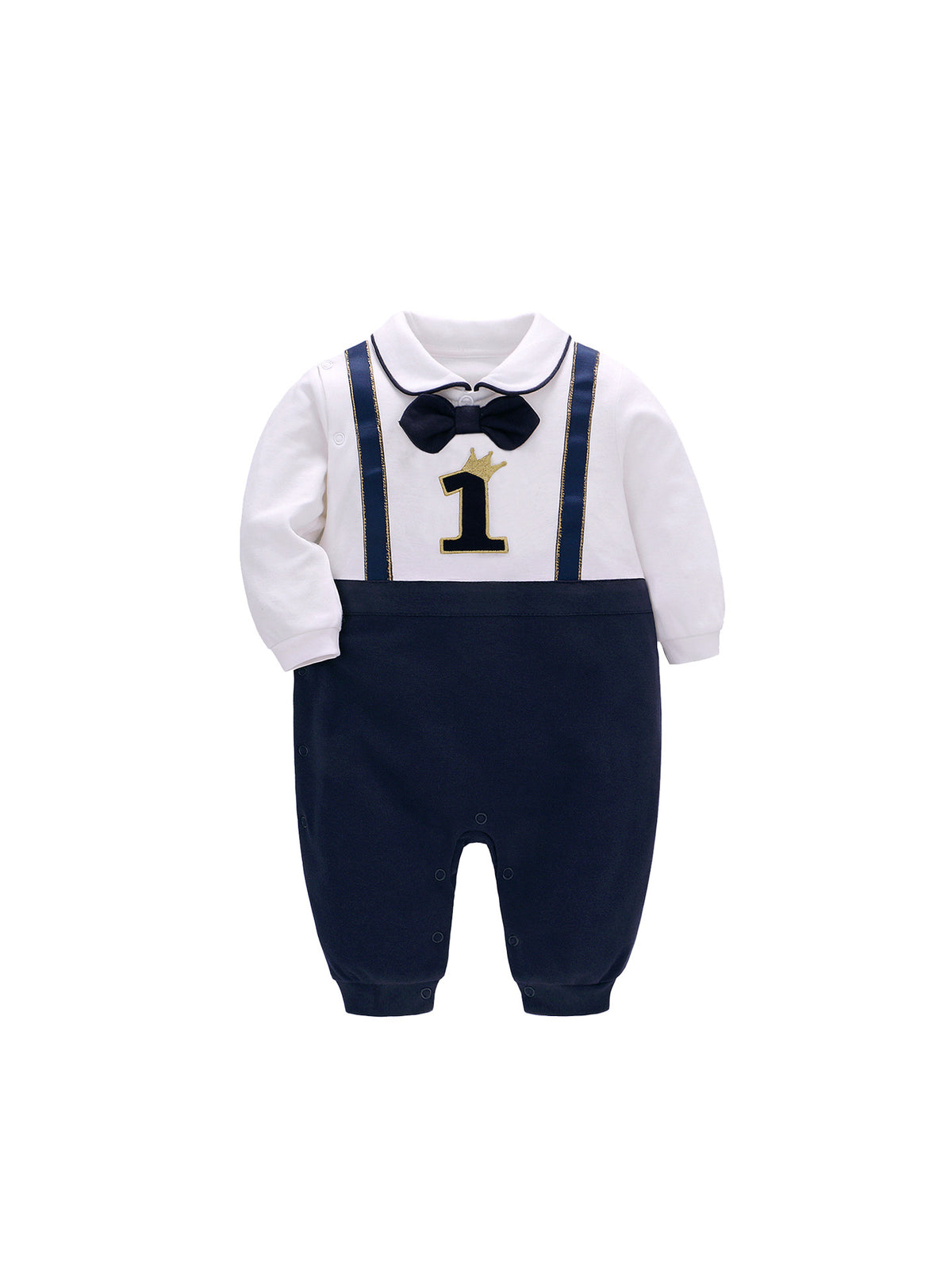 MyKids-USA® Autumn Arrival Baby Boys Long Sleeves Letters Pattern Color Patchwork Rompers
