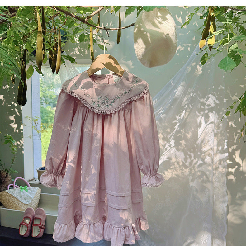 Arrival Girls Autumn French Flowers Embroidered Pattern Long Sleeves Dress, MyKids-USA®, Baby & Toddler Dresses, MyKids-USA -  -  -  -  -  -  - 