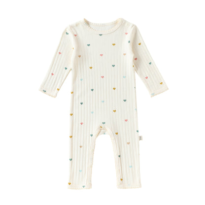 MyKids-USA® Autumn Arrival Baby Kids Unisex Long Sleeves Hearts Pattern Rompers