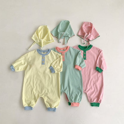 MyKids-USA® Autumn Arrival Baby Kids Long Sleeves Color Patchwork Rompers