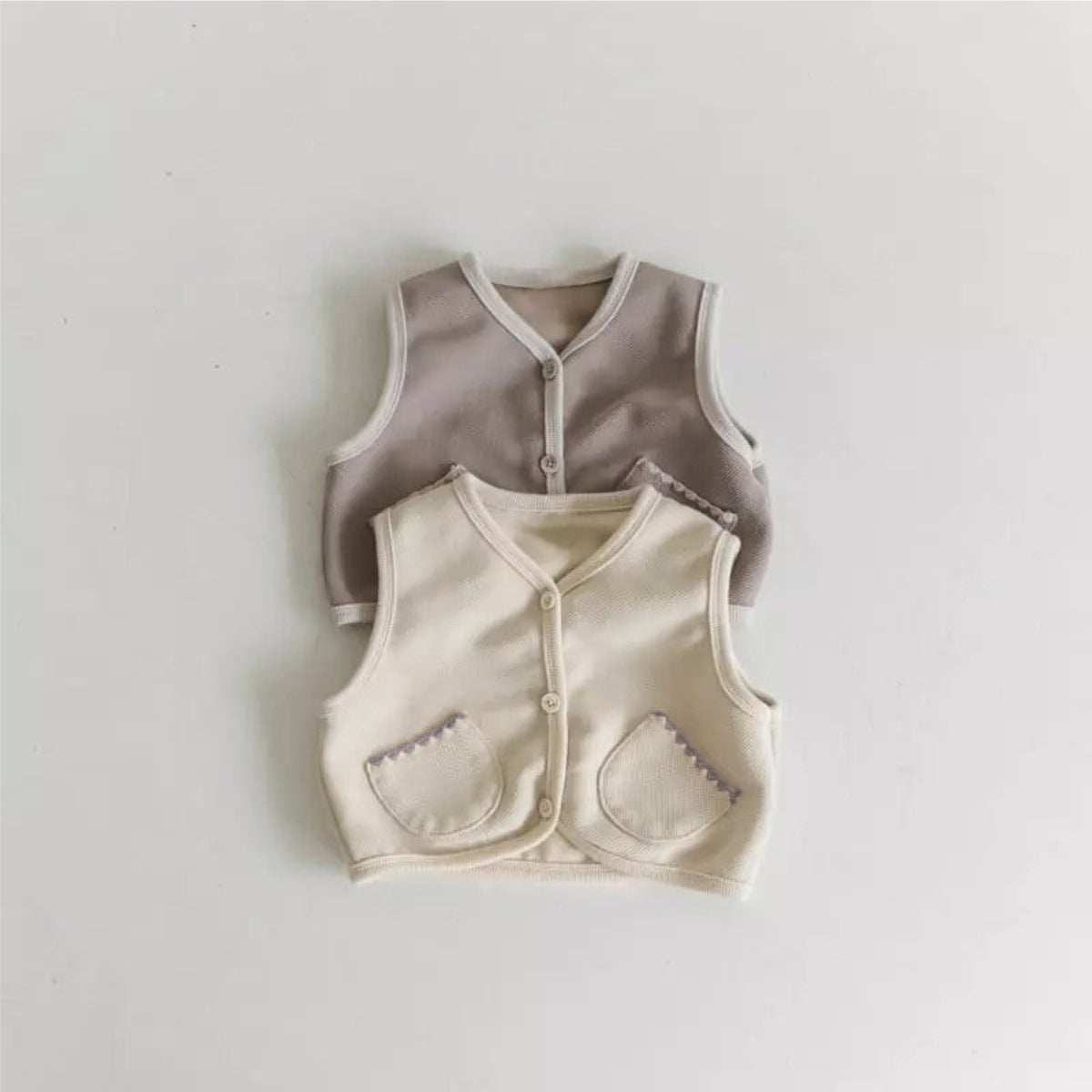 MyKids-USA® Autumn Baby Kids Plain Sleeveless Vest and Shorts Clothing Set
