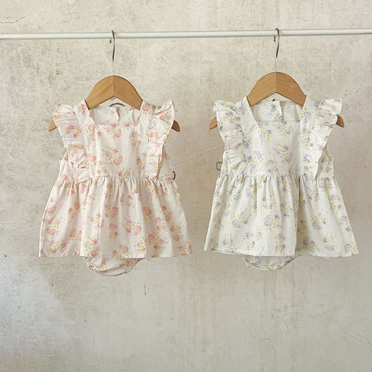 Summer Arrival Baby Girls Plain Floral Sleeveless Square Neck bodysuit, MyKids-USA®, Baby & Toddler Dresses, MyKids-USA -  -  -  -  -  -  - .