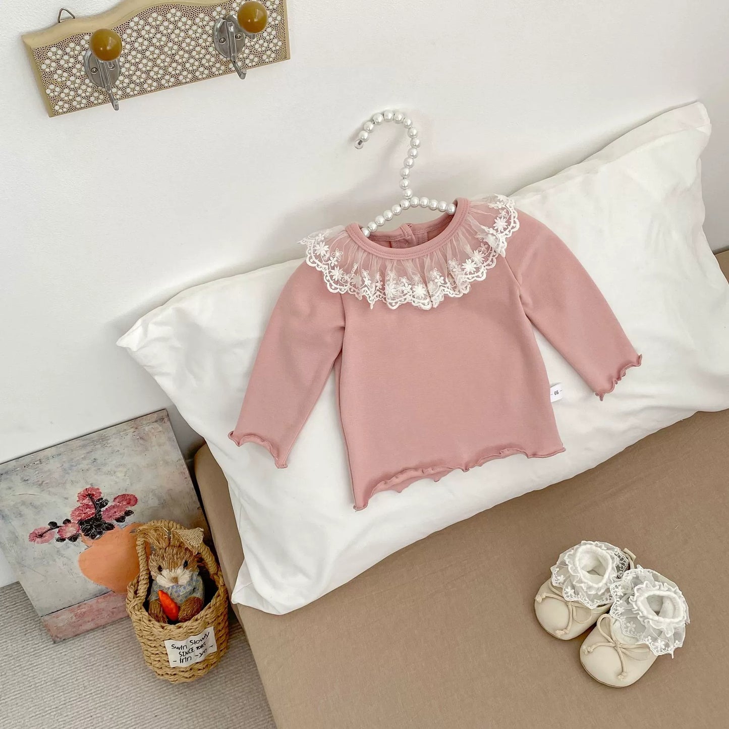 Autumn Arrival Baby Girls Color Patchwork Long Sleeves Lace Embroidered Pattern Collar Top, MyKids-USA®, Shirts, MyKids-USA -  -  -  -  -  -  - 