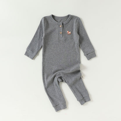 Spring Arrival Baby Unisex Long Sleeves Cartoon Horse Pattern Rompers, MyKids-USA®, Baby One-Pieces, MyKids-USA - Size/Age - 66 (3-6M) - Color - Grey -  -  - TR2602021414-C.