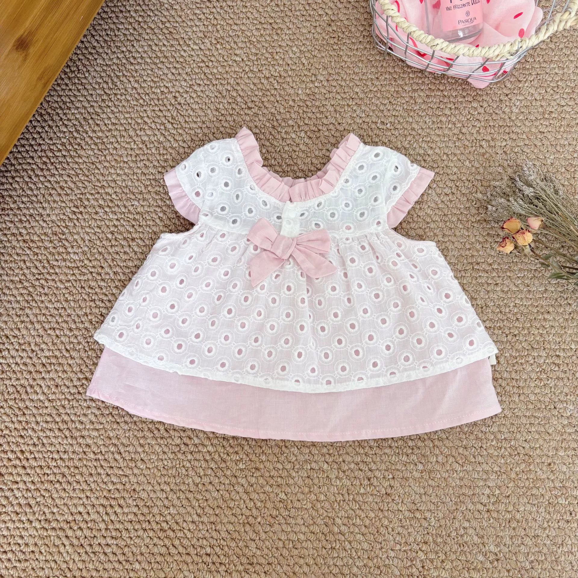 Summer Hot Selling Baby Kids Girls Fly Sleeves Color Patchwork Hollow-out Pattern Top Dress and Bloomers Clothing Set, MyKids-USA®, Baby & Toddler Outfits, MyKids-USA -  -  -  -  -  -  - 