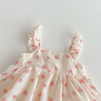 Summer Arrival Baby Girls Sleeveless Pink Flowers Pattern Dress Design Onesies, MyKids-USA®, Baby One-Pieces, MyKids-USA -  -  -  -  -  -  - 