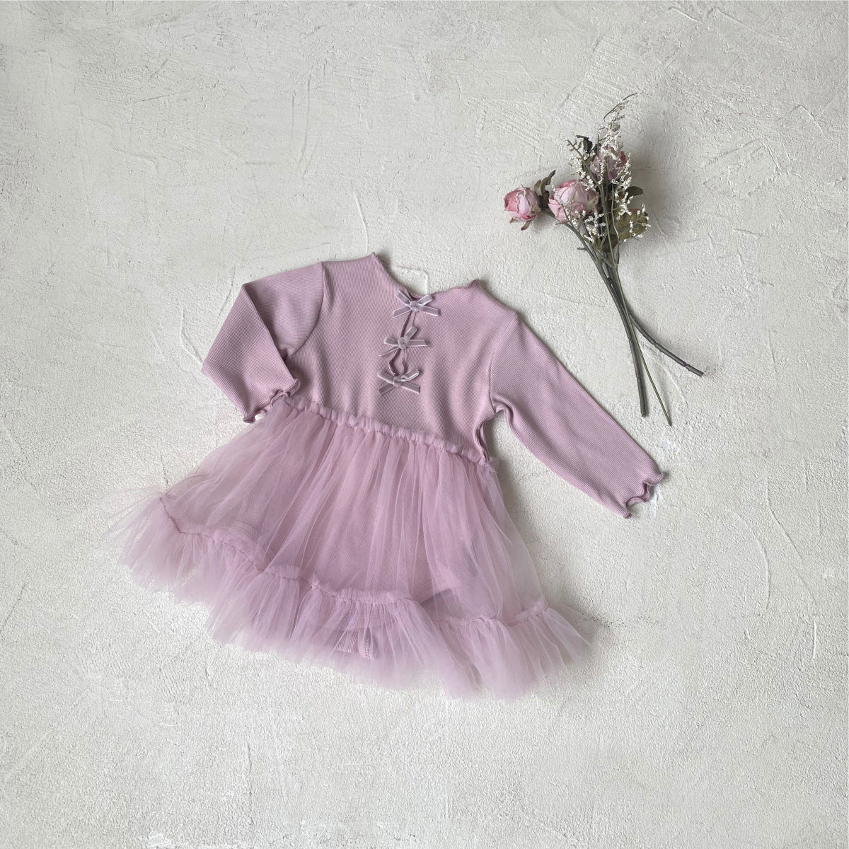 MyKids-USA® Autumn Butterfly-bows Baby Girls Princess Long Sleeves Dress
