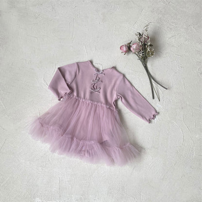 MyKids-USA® Autumn Butterfly-bows Baby Girls Princess Long Sleeves Dress