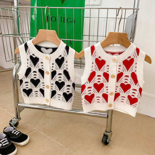 Autumn Heart Style Sleeveless Knitwear Cardigan, MyKids-USA®, Baby & Toddler Outerwear, MyKids-USA -  -  -  -  -  -  - 