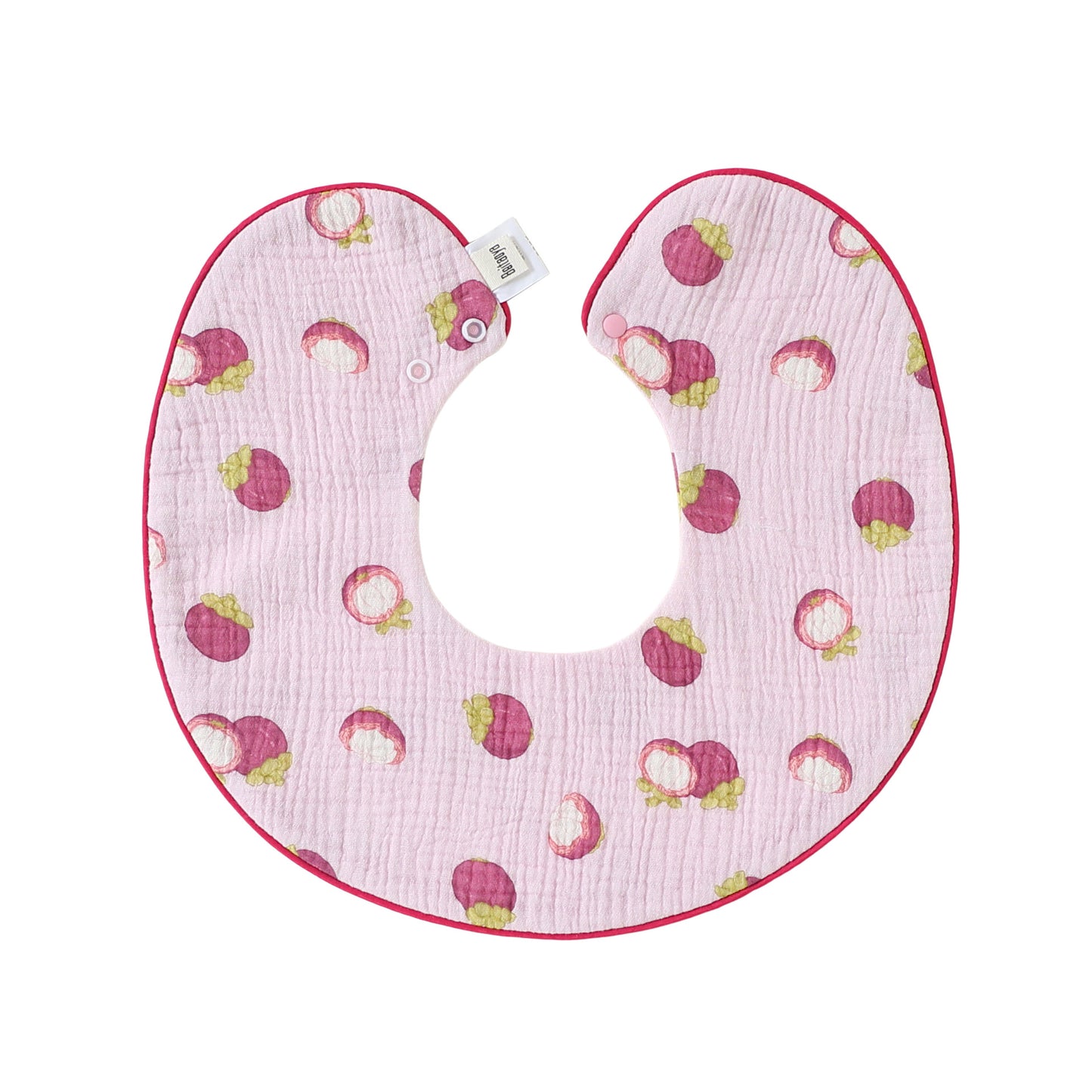 Adorable Fruits Printed Pattern Snap-on Round Shaped Bib, MyKids-USA®, Bibs, MyKids-USA - Size/Age - S (0-1Y) - Color - Pink -  -  - TR2605202216-C.