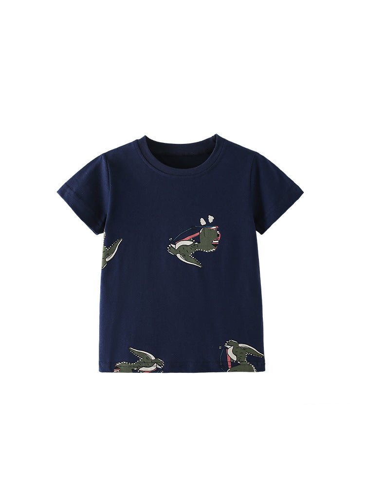 Summer Boys’ Animals Cartoon Pattern T-shirt