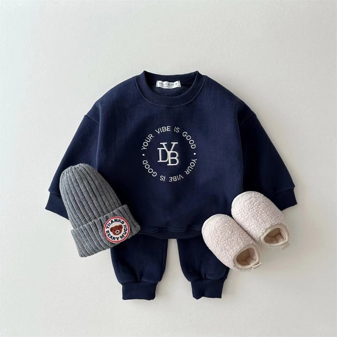 Winter and Autumn Kids Unisex Casual Letters Pattern Long Sleeves Top Pullover and Pants Warm Clothing Set, MyKids-USA®, Baby & Toddler Outfits, MyKids-USA - Size/Age - 73 (6-9M) - Color - Navy Blue (Dark Blue) -  -  - TR2411152109-C