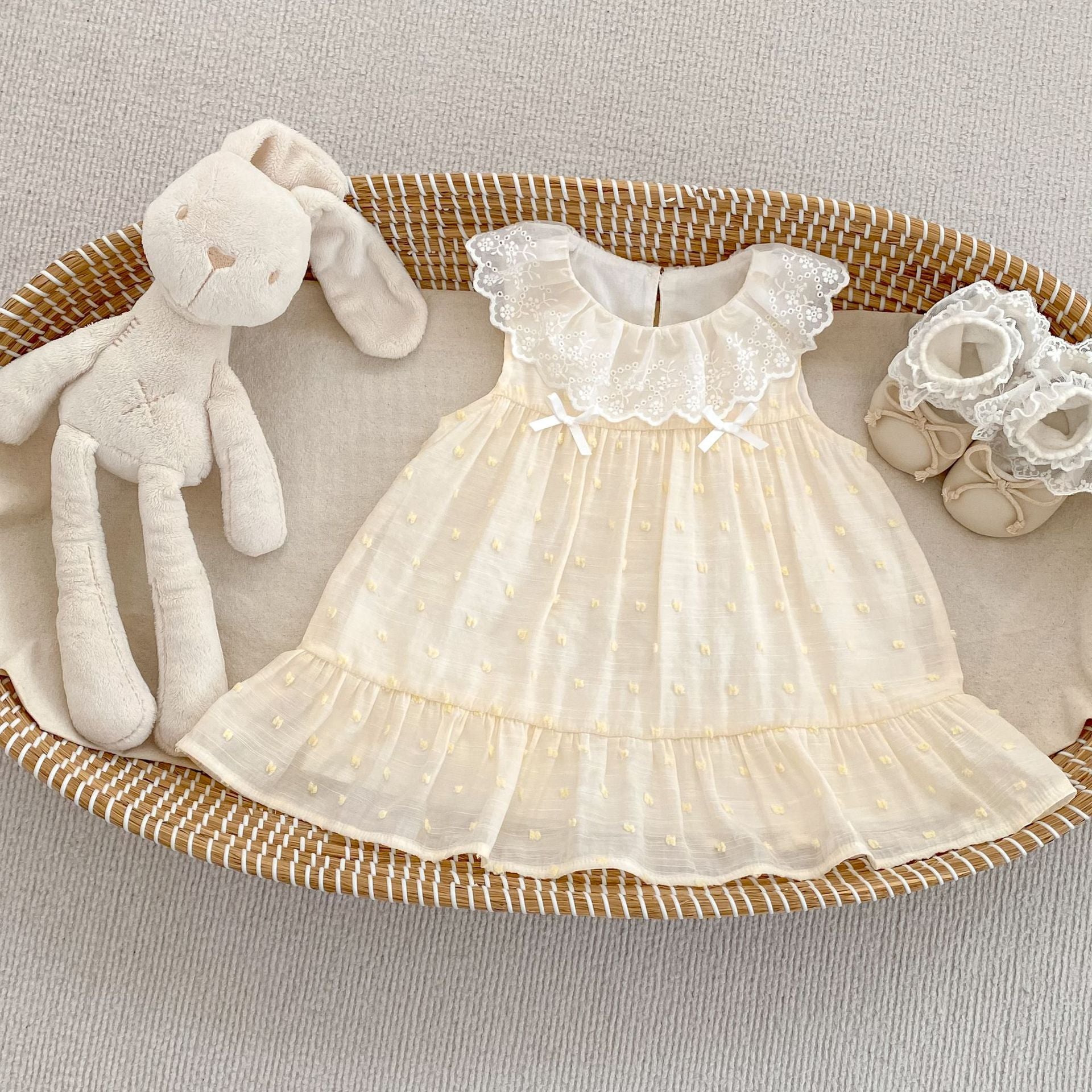 Summer Arrival Baby Girls Sleeveless Embroidery Pattern Dress, MyKids-USA®, Baby & Children's Dresses, MyKids-USA - Size/Age - 73 (6-9M) - Color - Apricot -  -  - TR2605192354-A.