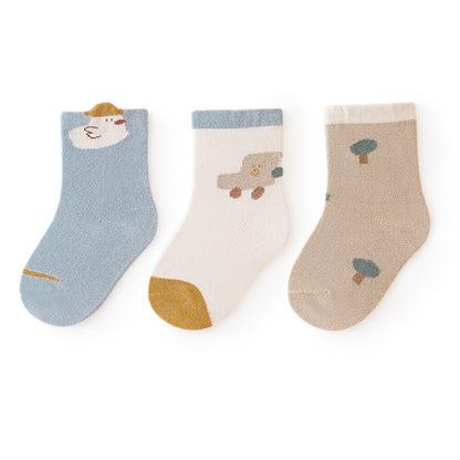 Baby Unisex Breathable Comfy Cartoon Socks Set