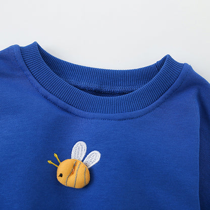 Autumn and Spring Arrival Flowers and Insects Cartoon Pattern Long Sleeves Pullover for Stylish Girls, MyKids-USA®, Sweatshirts, MyKids-USA -  -  -  -  -  -  - 