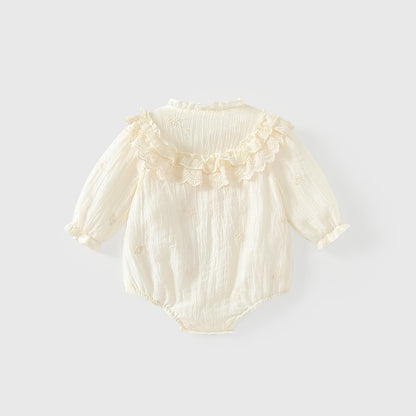 Arrival Spring Baby Girls Flowers Embroidery Long Sleeves Solid Color Onesies with Hat, MyKids-USA®, Baby One-Pieces, MyKids-USA -  -  -  -  -  -  - .