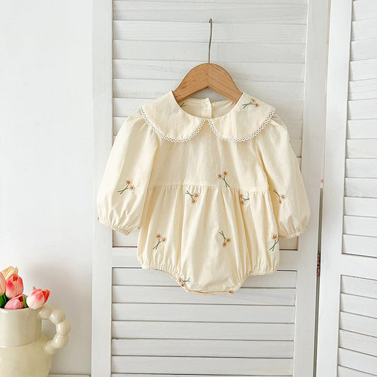 Arrival Autumn Baby Kids Girls Long Sleeves Daisy Floral Embroidery Pattern French Collar Onesies and Dress – Princess Sister Matching Set, MyKids-USA®, Baby & Toddler Outfits, MyKids-USA -  -  -  -  -  -  - 