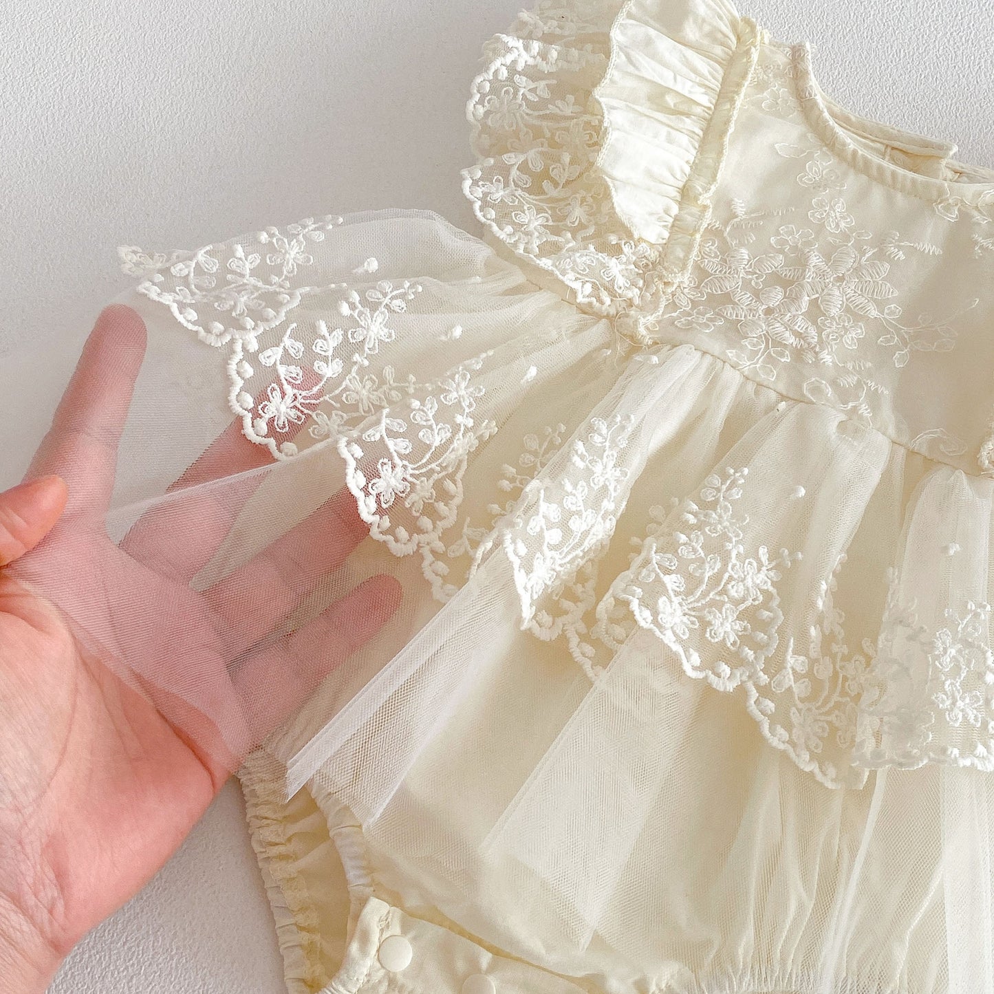 Summer Arrival Baby Girls Fly Sleeves Flowers Pattern Embroidered Bodysuit, MyKids-USA®, Baby & Toddler Dresses, MyKids-USA -  -  -  -  -  -  - .