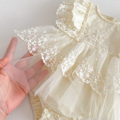 Summer Arrival Baby Girls Fly Sleeves Flowers Pattern Embroidered Bodysuit, MyKids-USA®, Baby & Toddler Dresses, MyKids-USA -  -  -  -  -  -  - .