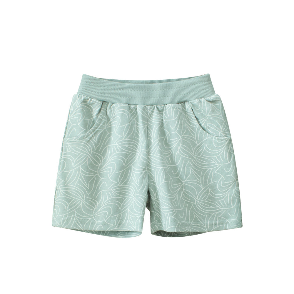 Summer Arrival Boys Cotton Casual Style Geometric Pattern Shorts, MyKids-USA®, Short Trousers, MyKids-USA - Size/Age - 90 (12-24M) - Color - Green -  -  - TR2506032136-B