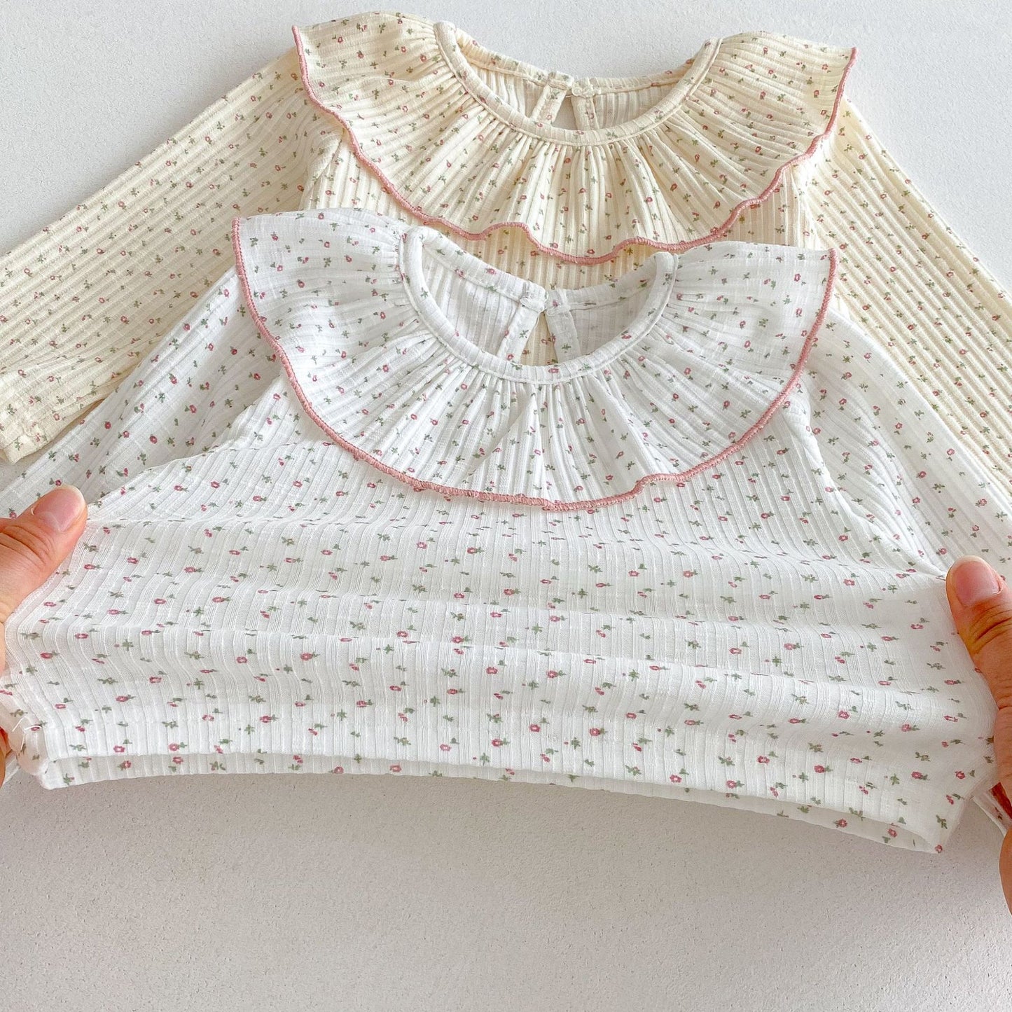 Autumn Arrival Baby Girls Flowers Pattern Long Sleeves Top with Collar, MyKids-USA®, Shirts, MyKids-USA -  -  -  -  -  -  - 