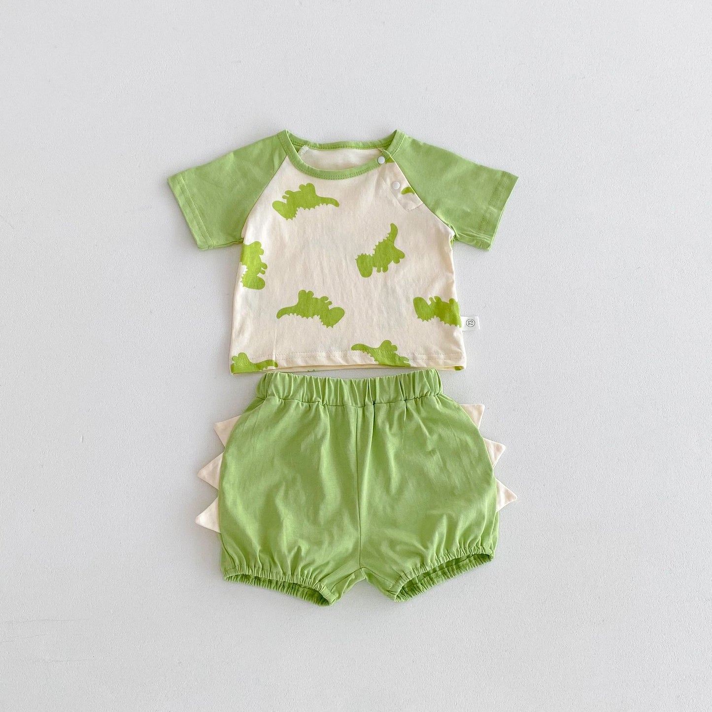 Summer Hot Selling Baby Kids Unisex Sleeveless Strap Overalls/Shorts and Dinosaurs Pattern T-Shirt Clothing Set, MyKids-USA®, Baby & Toddler Outfits, MyKids-USA - Size/Age - 73 (6-9M) - Color - Green -  -  - TR2506141205-A