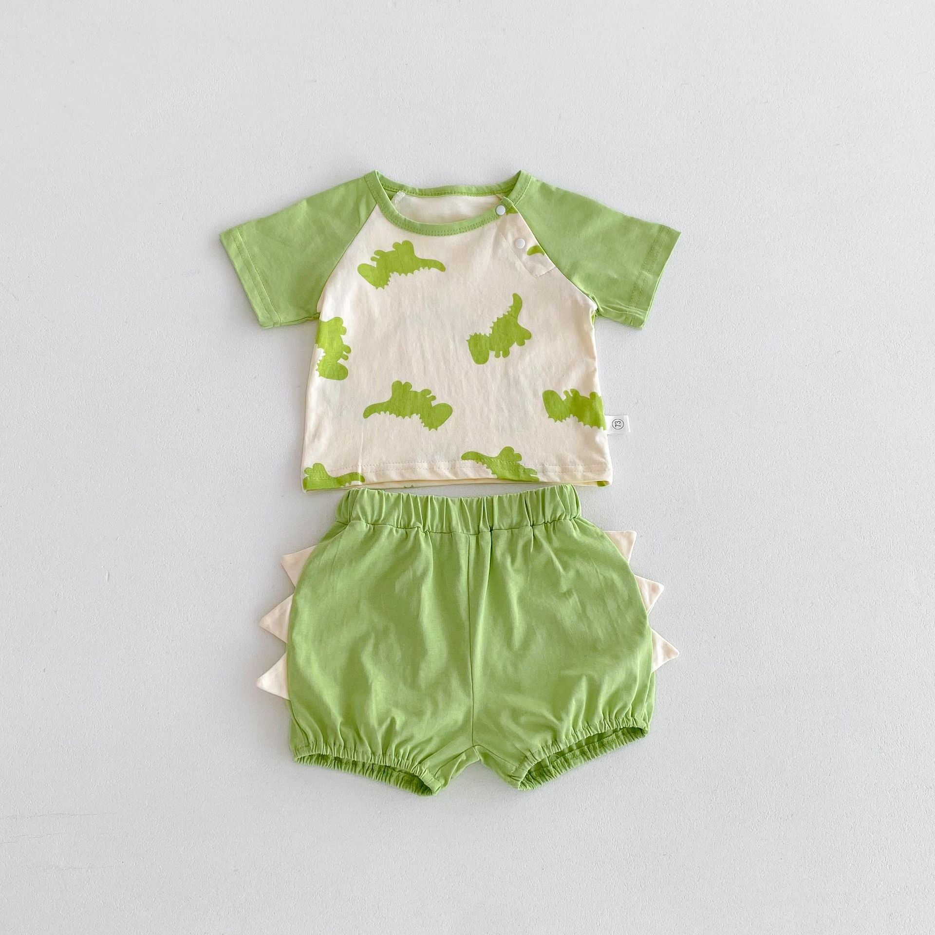 Summer Hot Selling Baby Kids Unisex Sleeveless Strap Overalls/Shorts and Dinosaurs Pattern T-Shirt Clothing Set, MyKids-USA®, Baby & Toddler Outfits, MyKids-USA - Size/Age - 73 (6-9M) - Color - Green -  -  - TR2506141205-A