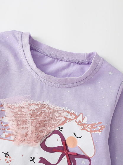 MyKids-USA® Spring and Autumn Baby Kids Girls Cartoon Pattern Long Sleeves Top
