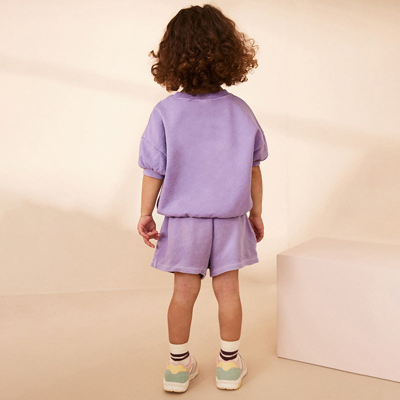 Set of Girls’ Animals Cartoon Pattern Short Sleeves T-shirt and Shorts in European and American Style for Summer, MyKids-USA®, Baby & Toddler Outfits, MyKids-USA -  -  -  -  -  -  - 