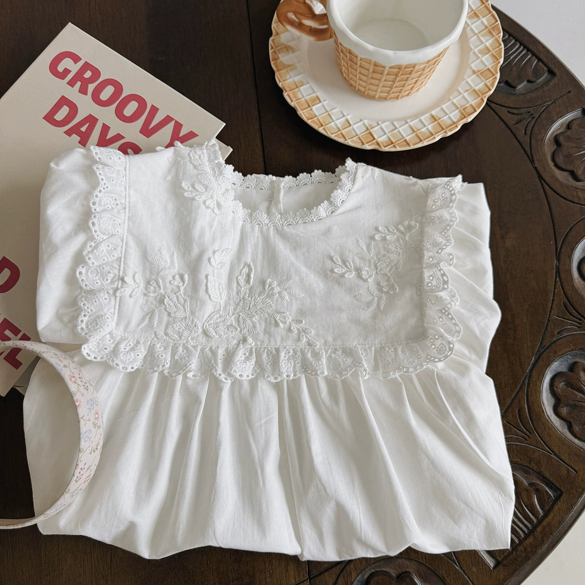 Arrival Autumn Girls Solid Color Flowers Embroidery Pattern Long Sleeves Ruffle Neck Dress, MyKids-USA®, Baby & Toddler Dresses, MyKids-USA -  -  -  -  -  -  - 