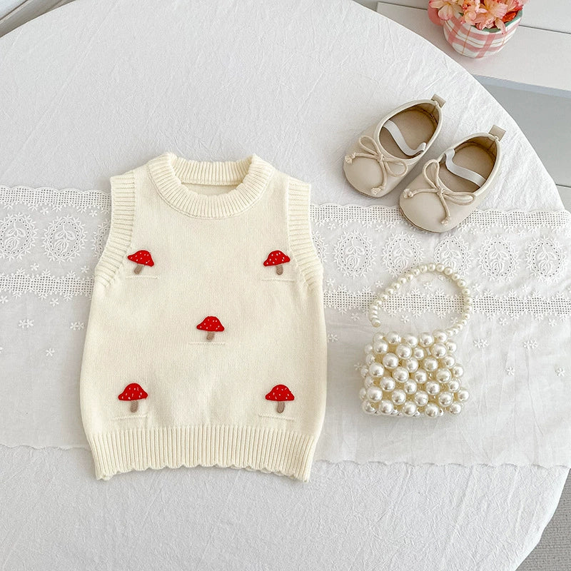 Autumn Arrival Baby Unisex Comfortable Mushrooms Pattern Knitted Sleeveless Vest, MyKids-USA®, Sweaters, MyKids-USA -  -  -  -  -  -  - 